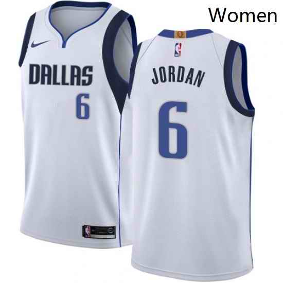 Womens Nike Dallas Mavericks 6 DeAndre Jordan Swingman White NBA Jersey Association Edition